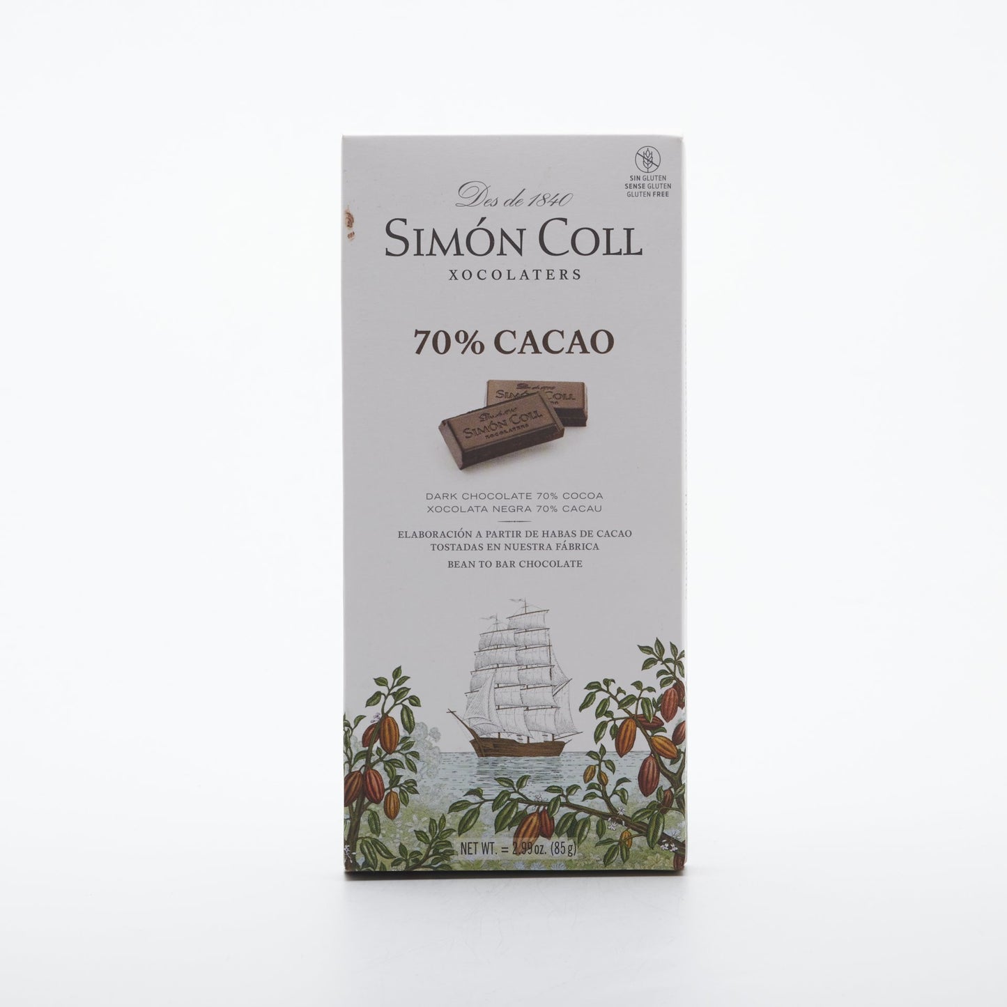 70% horká čokoláda 85g.