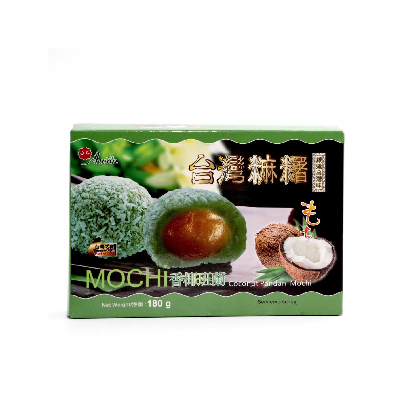 Mochi kokos a pandan 180g.
