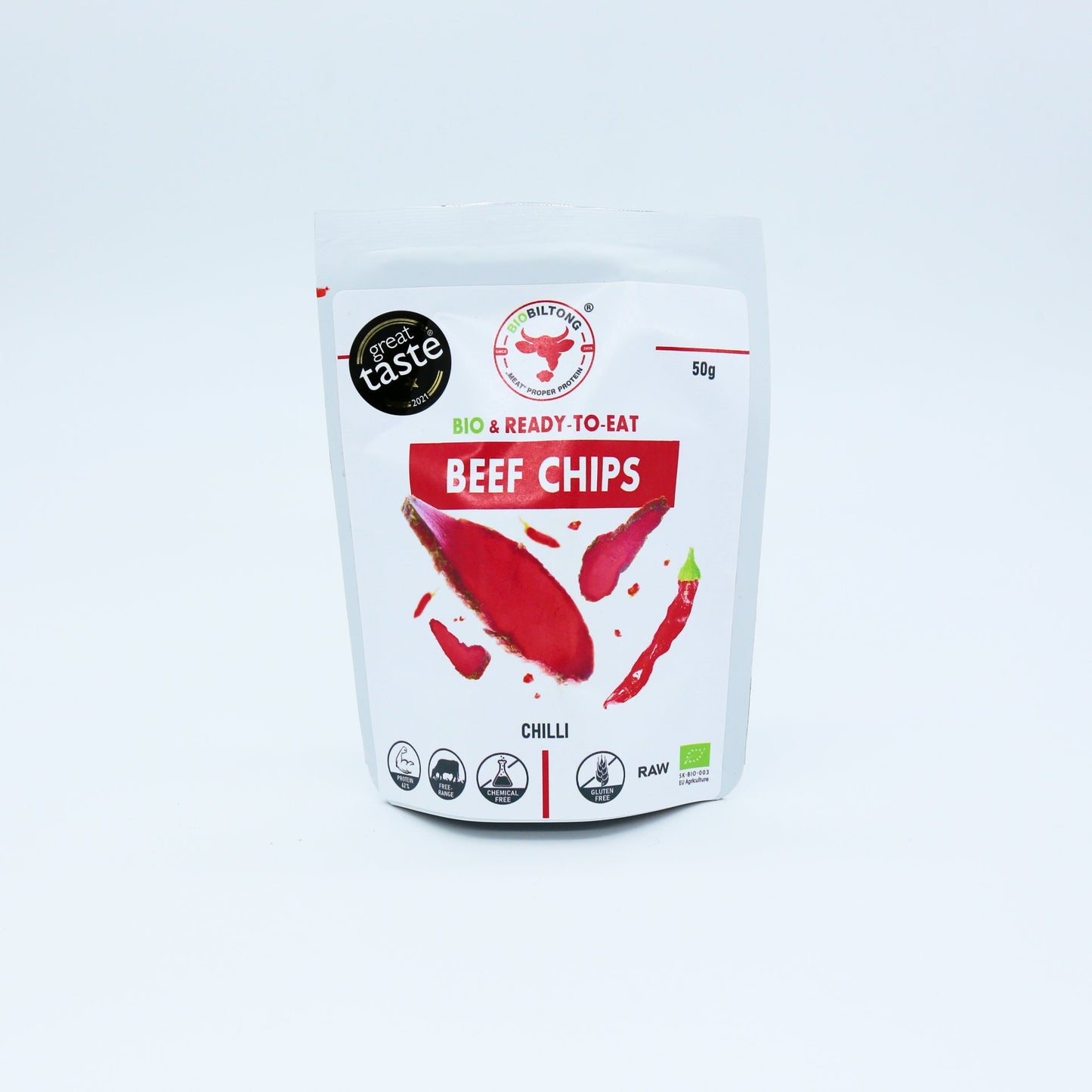 BIO Hovädzie Sušené Mäso - chilli 50g.