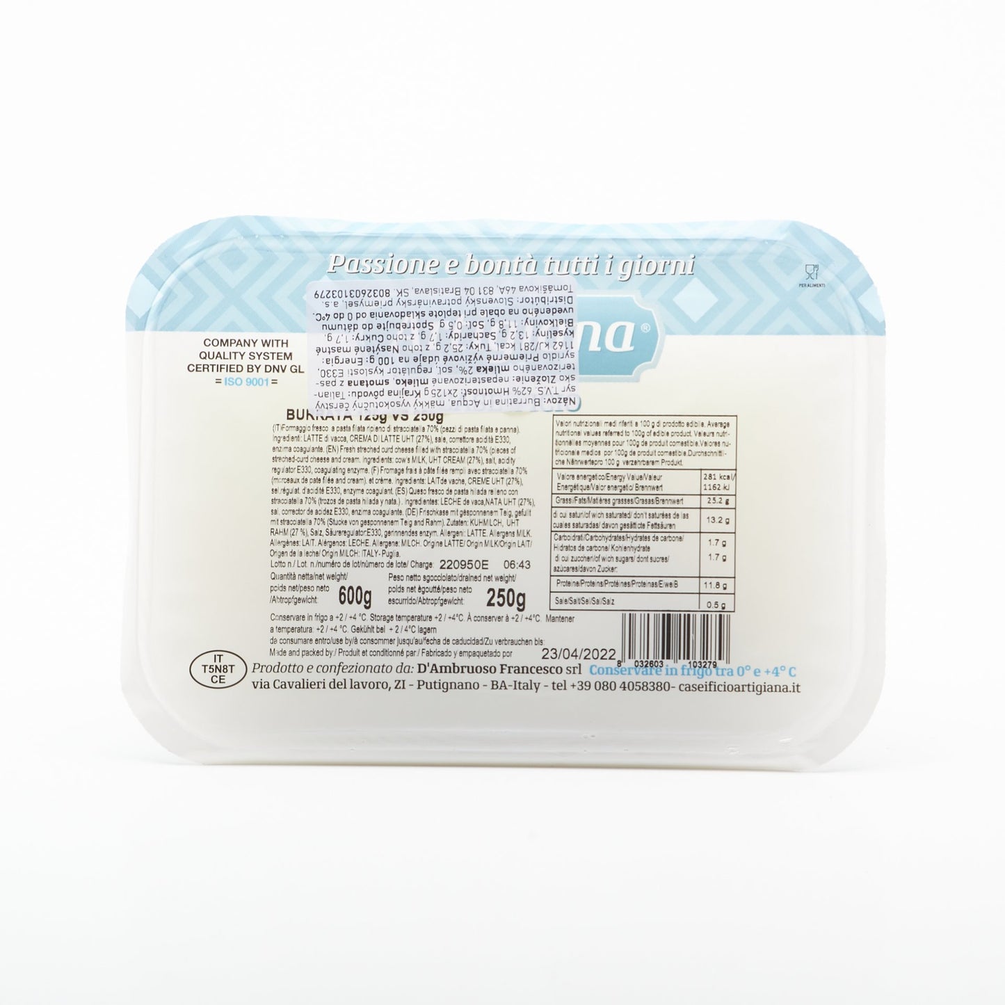 Burratina v náleve 2x125g.