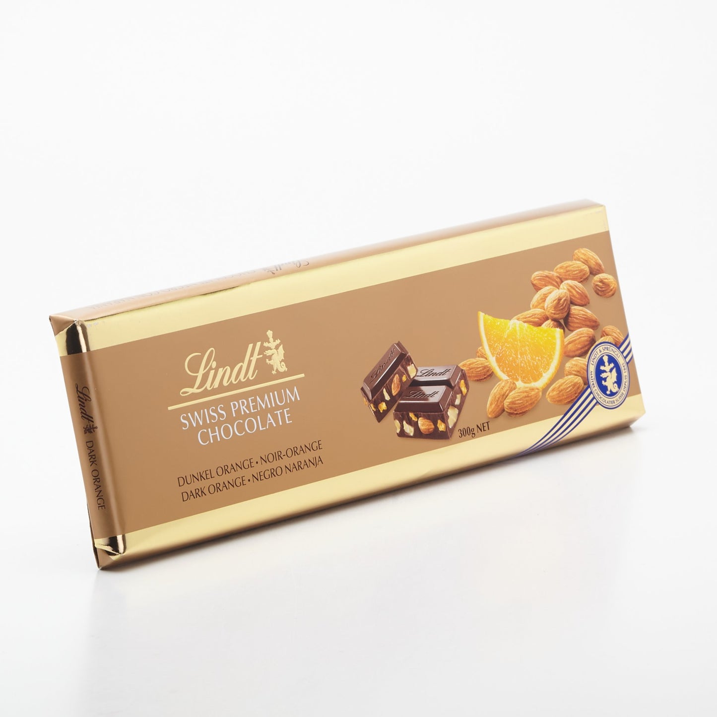 Čok. Gold tablet dark or. almonds 300g.