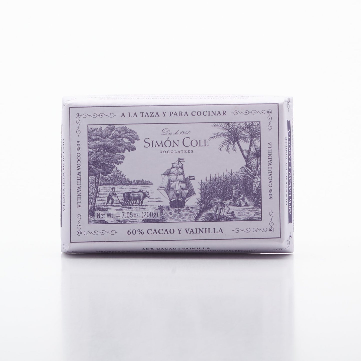 Čokoláda na topenie s vanilkou 60% 200g.