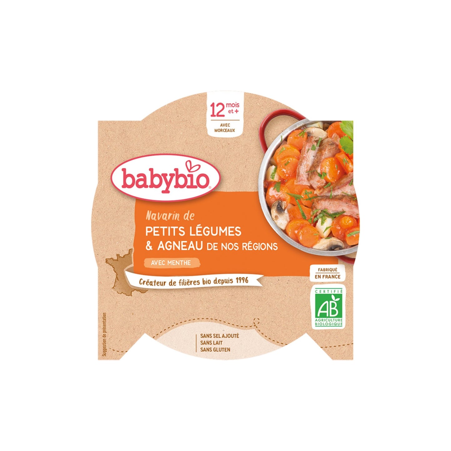 Dusená zelenina s jahňacím mäsom 230g.