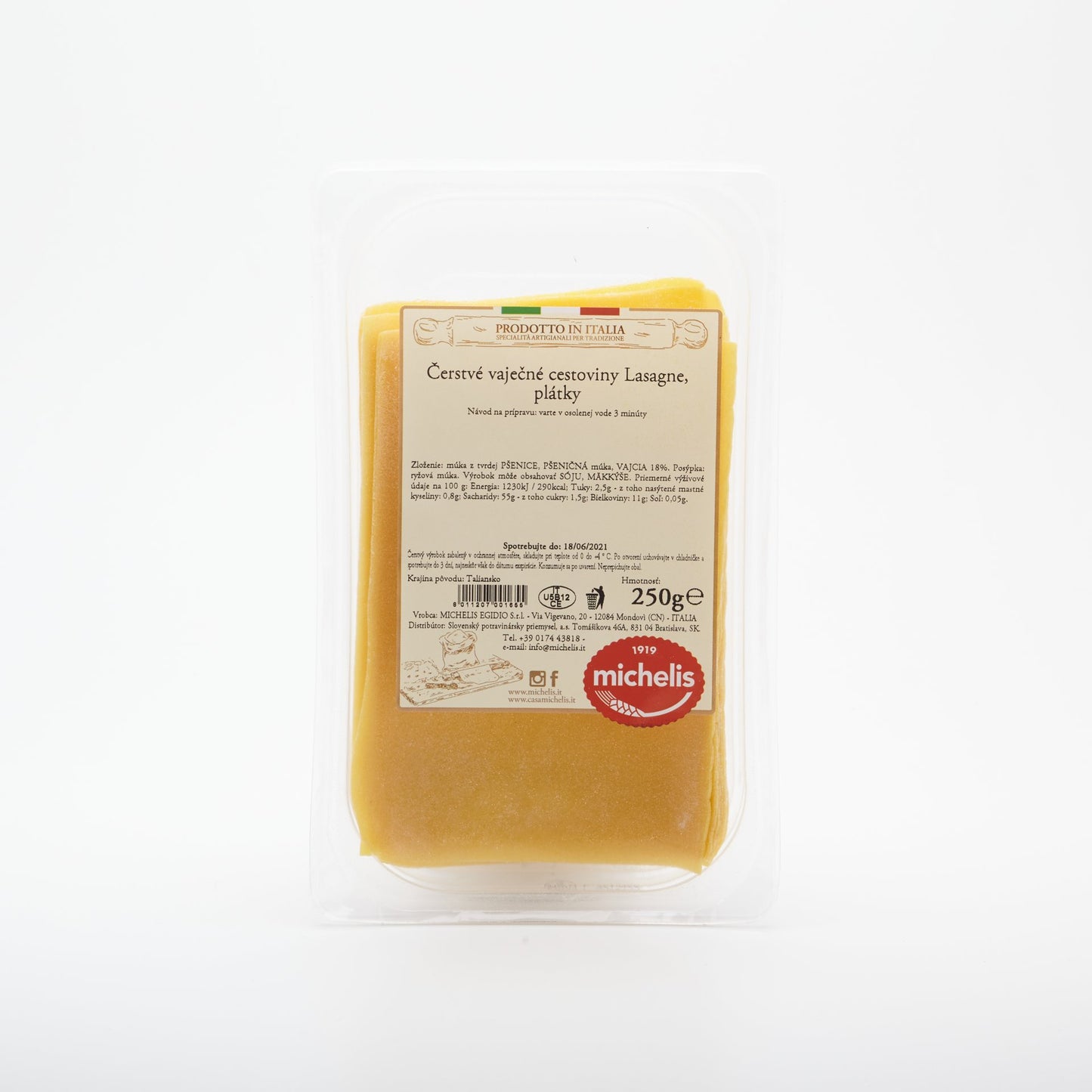 Čerstvé vaječné Lasagne 250g.