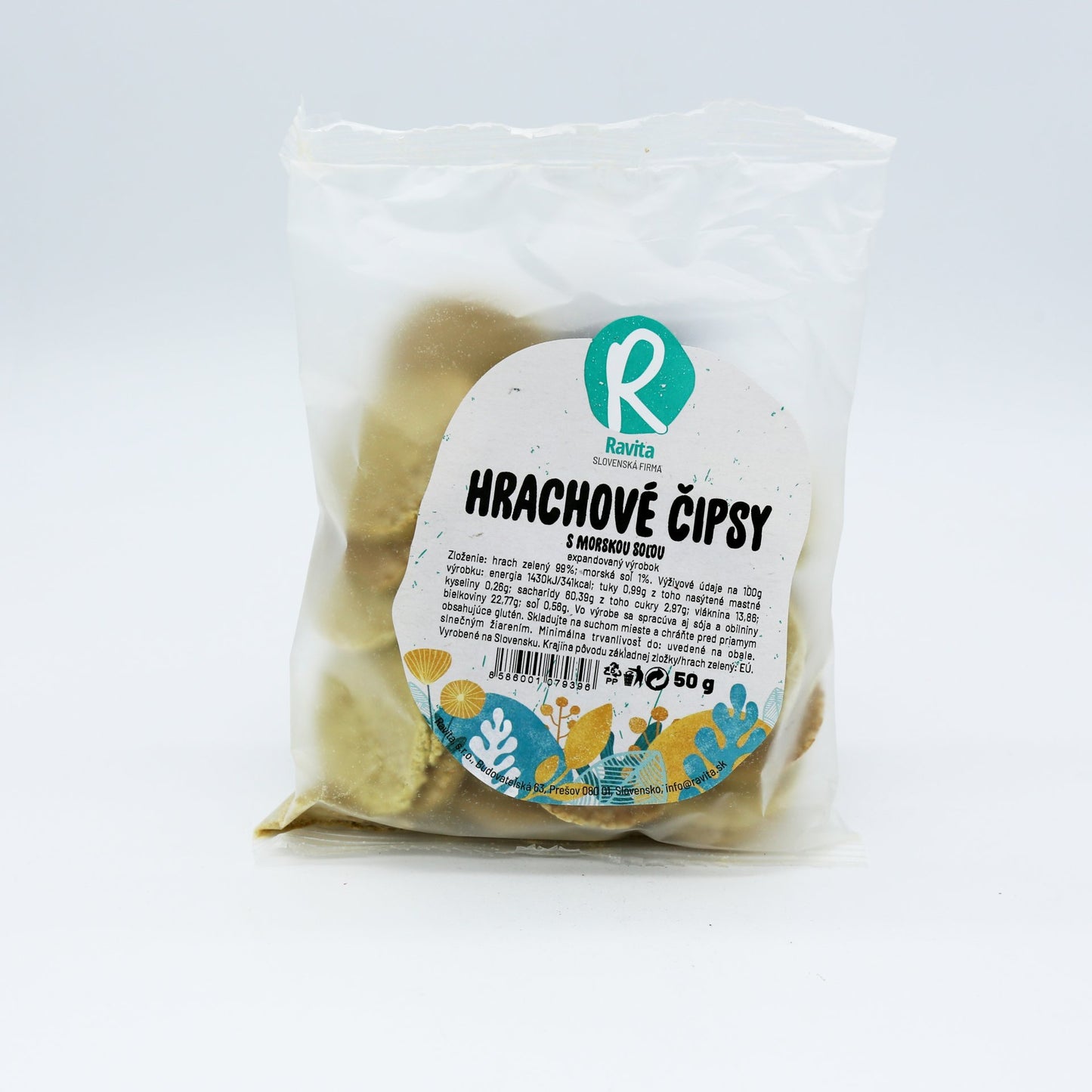 Hrachové čipsy solené 50g.