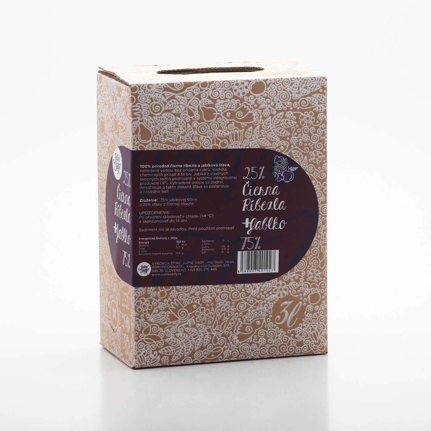 Jablková šťava s čiernou ríbezlou 3l.