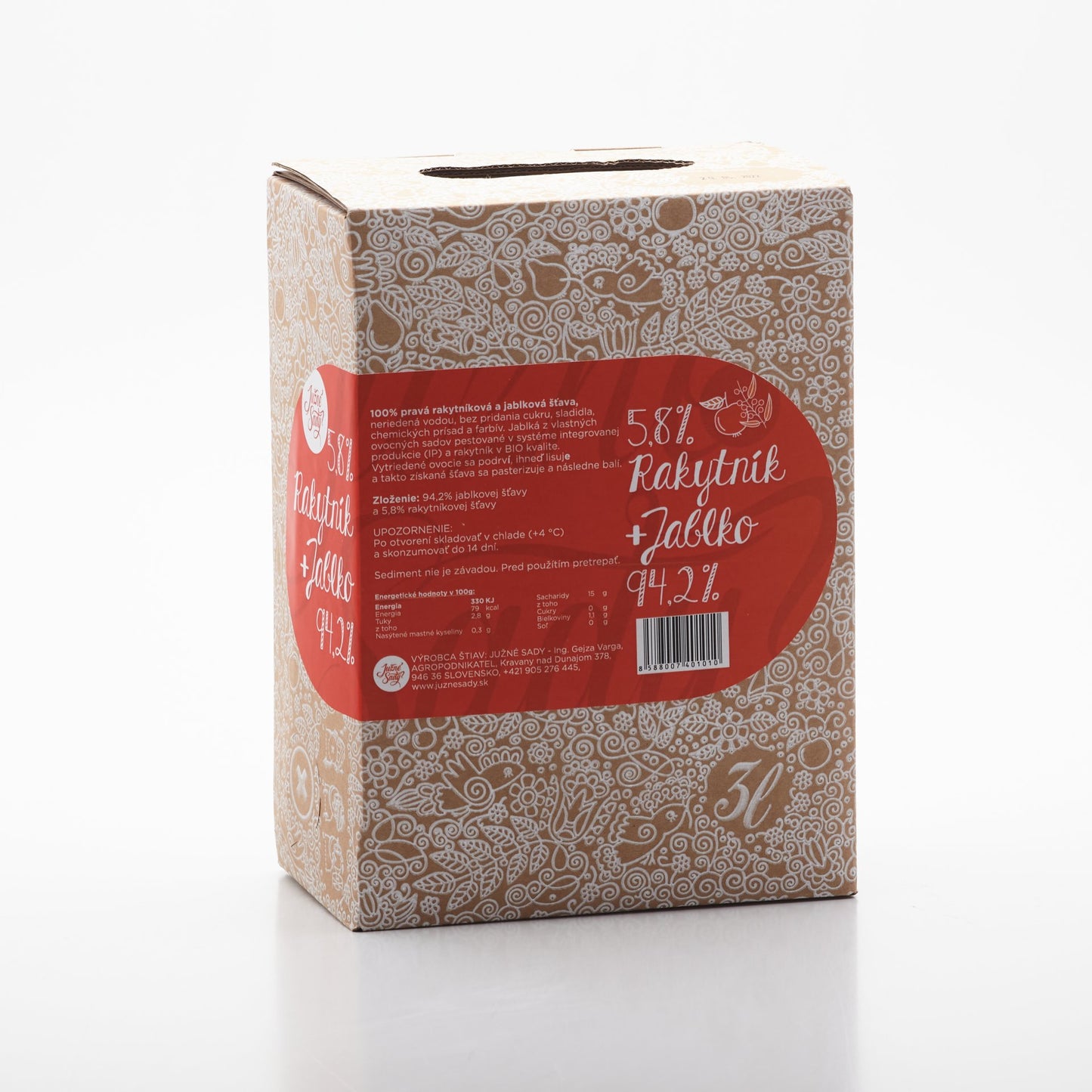 Jablková šťava s rakytníkom 3l.