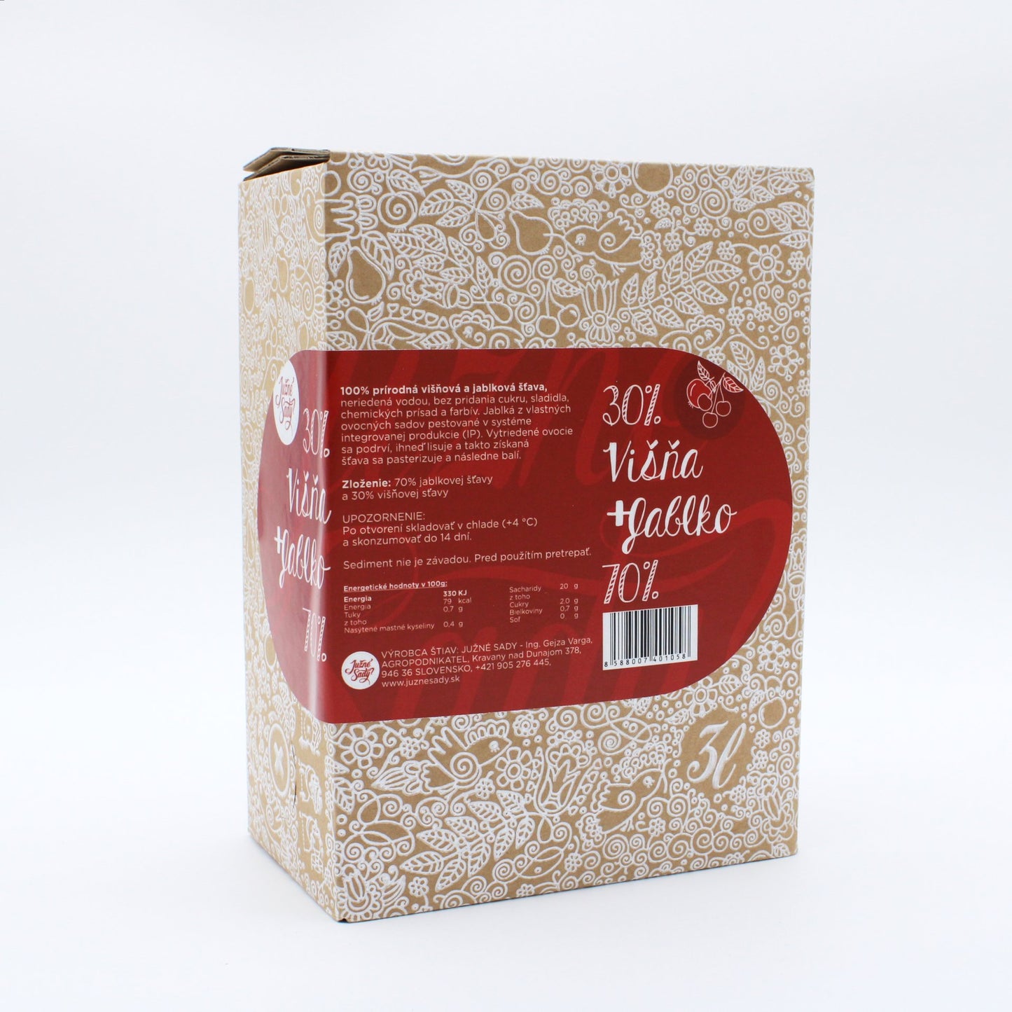 Jablková šťava s višňou 3l.