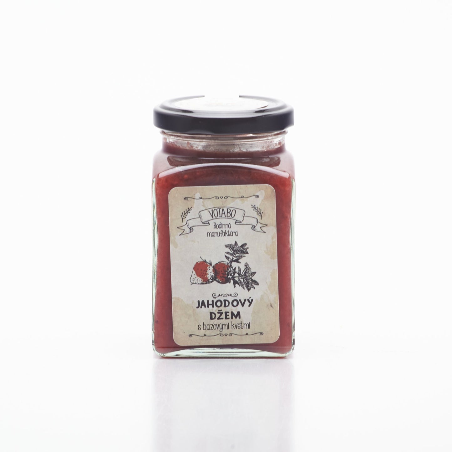 Jahodový džem s bazovými kvetmi 260ml.
