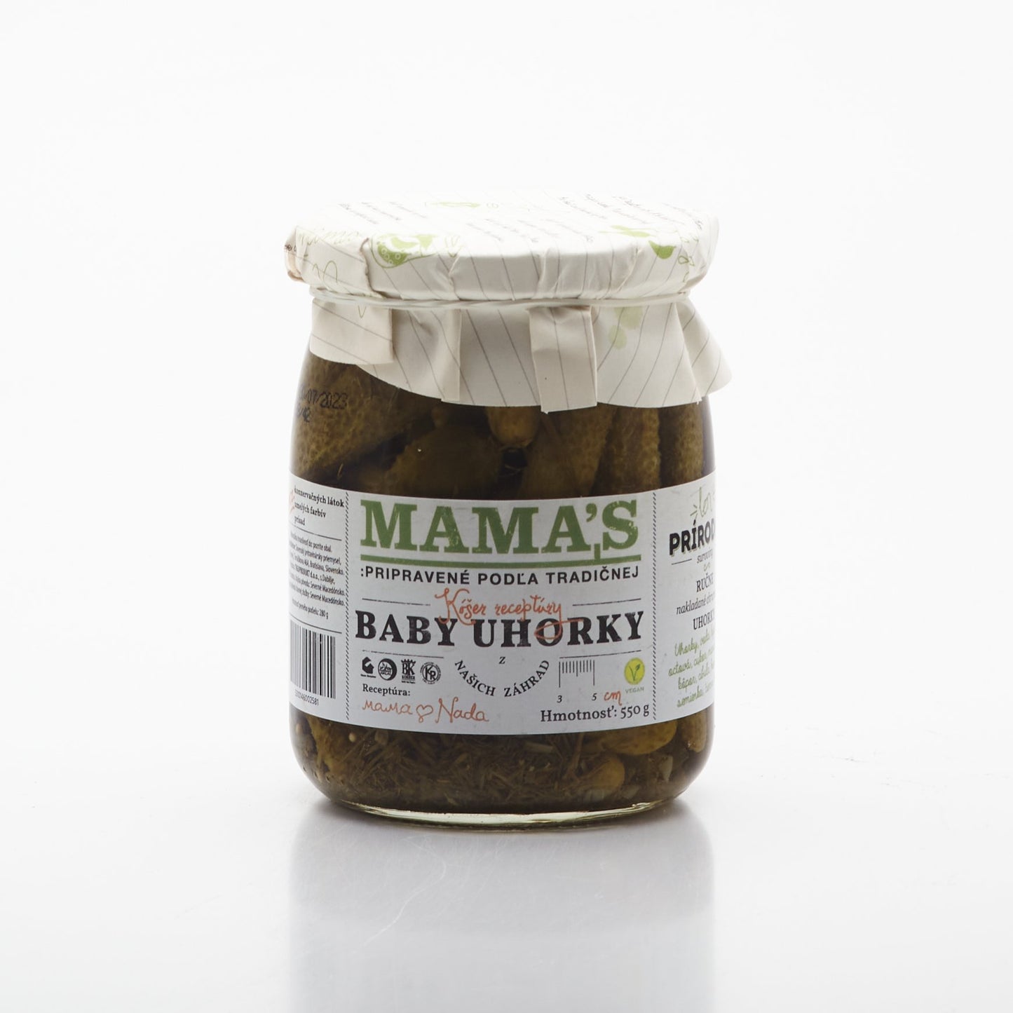 Mama´ś zavárané uhorky 550g.