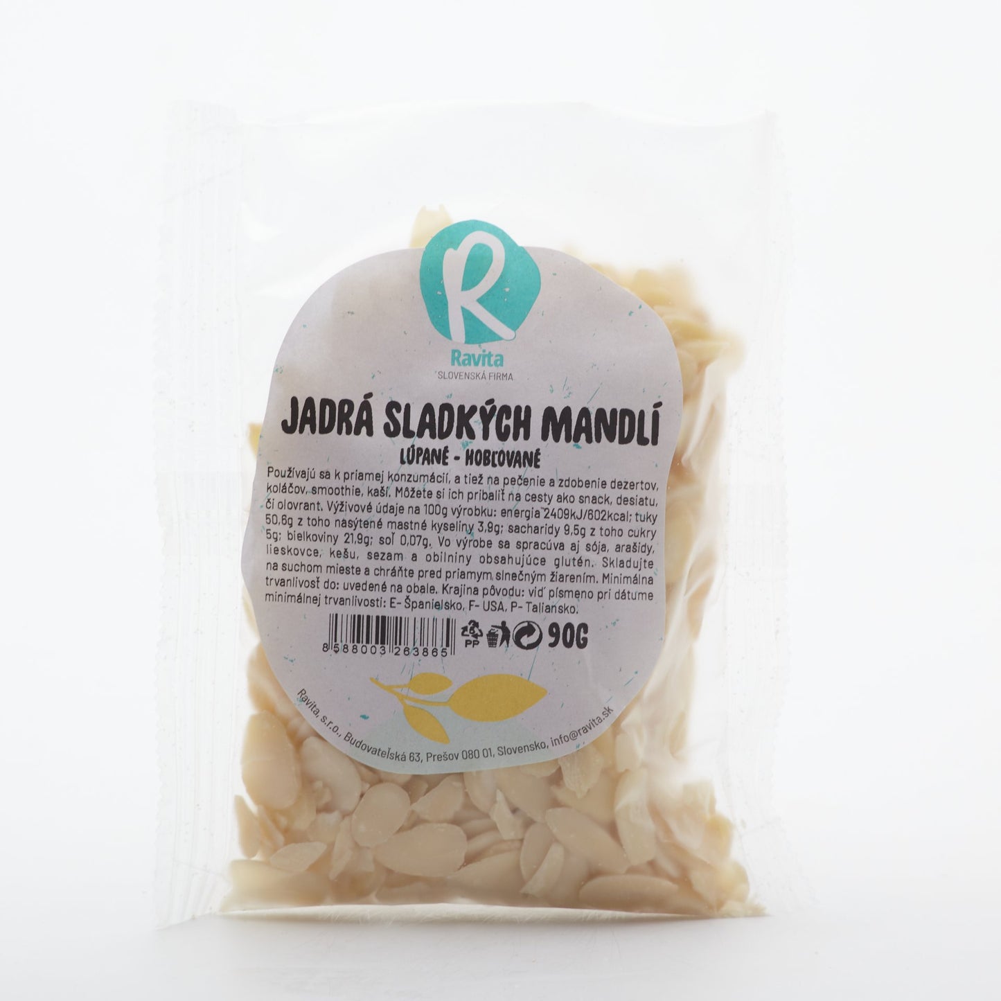 Mandle hobľované 90g.