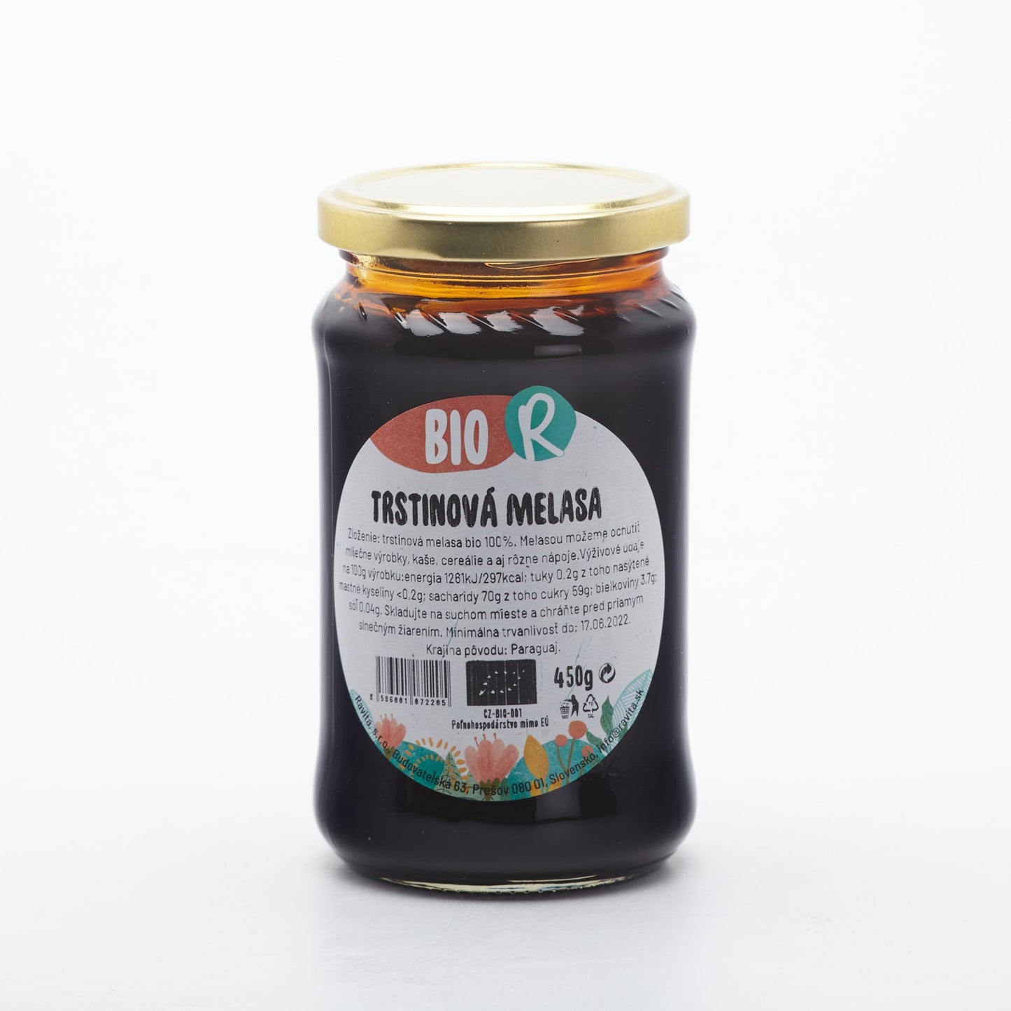 BIO Melasa trstinová blackstrap 450g.
