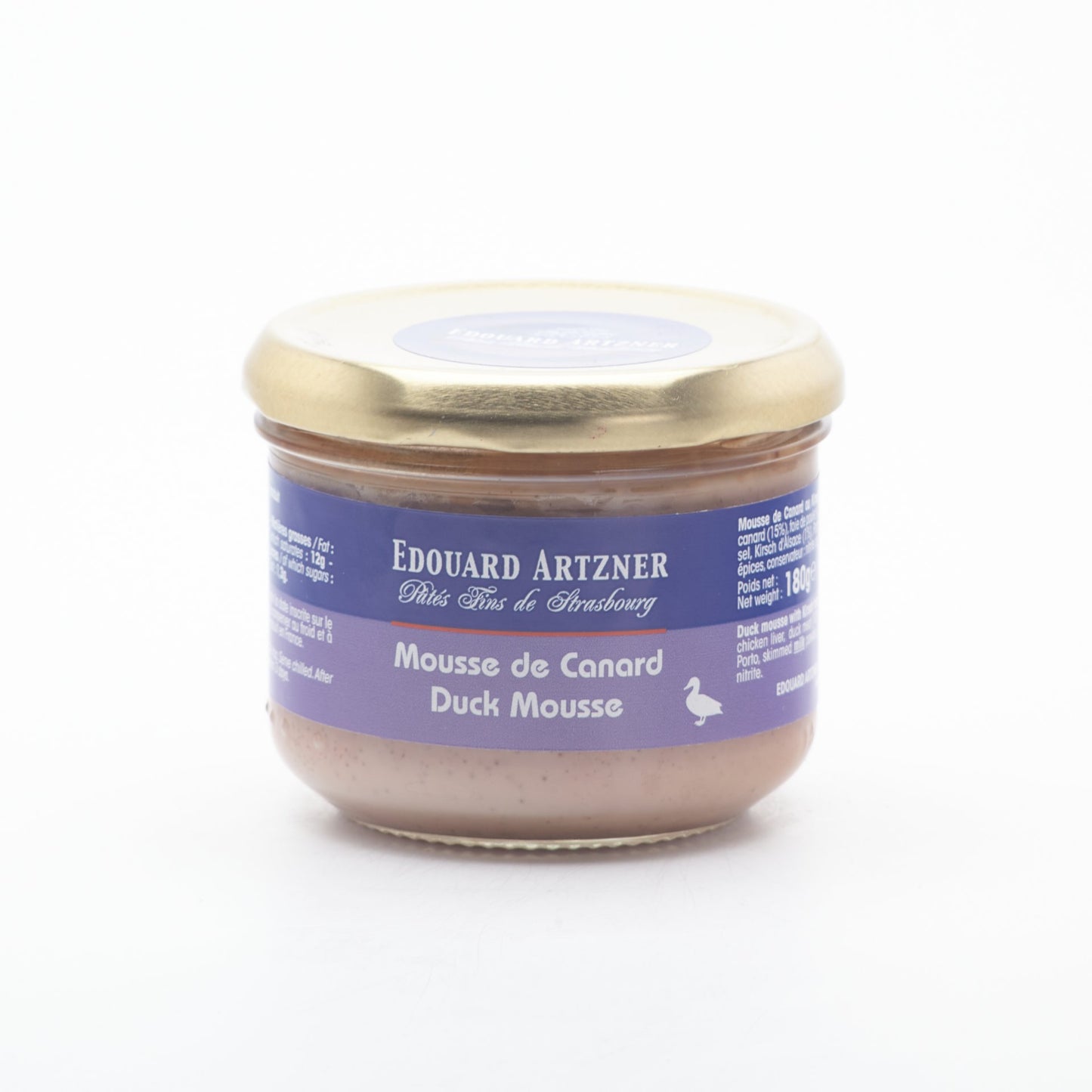 Mousse de canard au kirsch d´Alsace 180g.