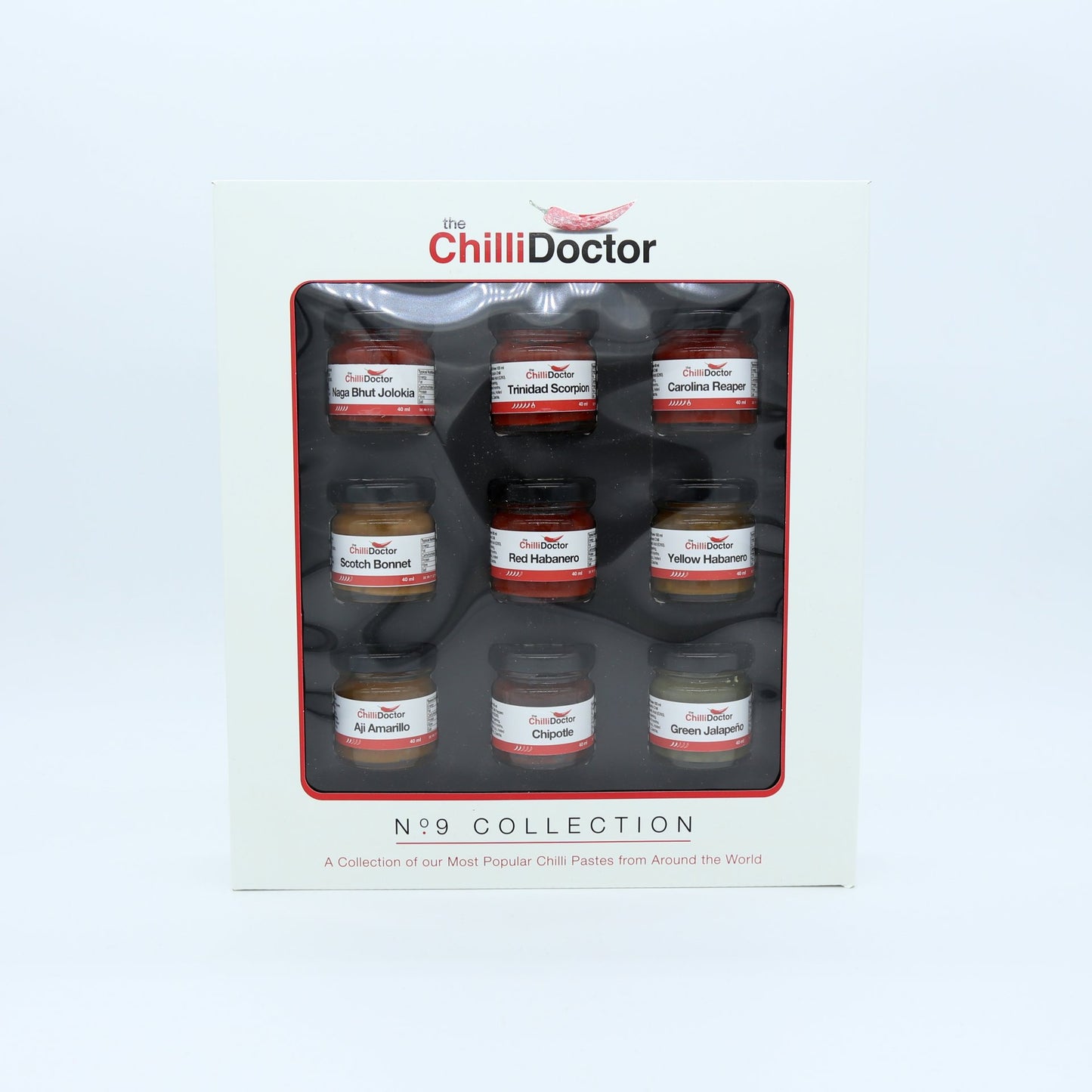 Ochutnávková sada 9× chilli mash 9x40ml.