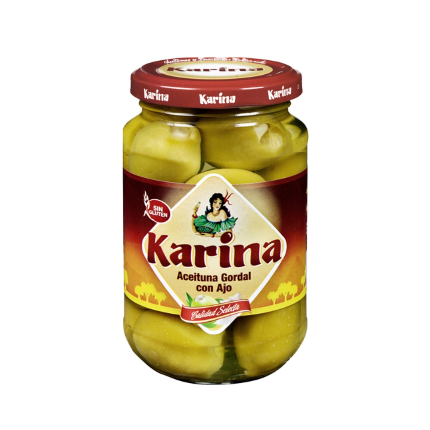 Olivy gordal plnené cesnakom 350g.