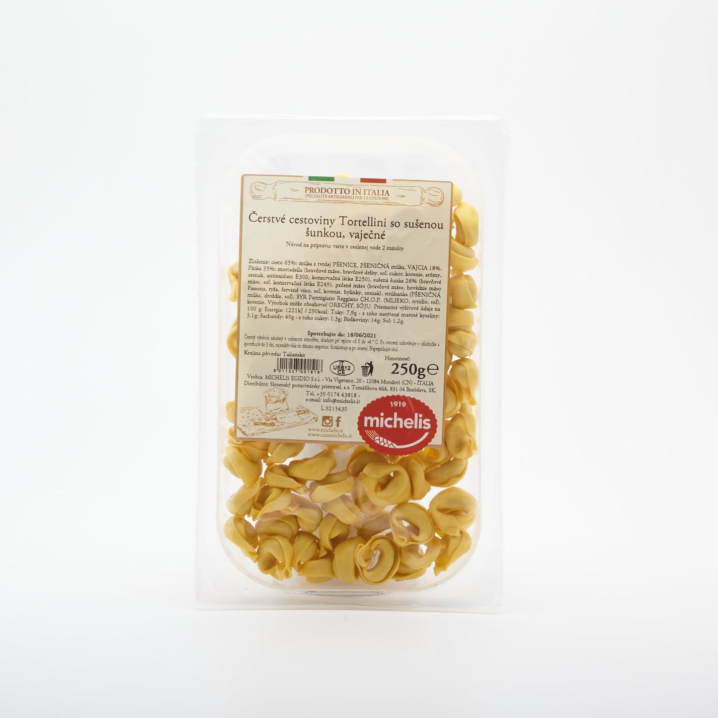 Cestoviny Tortellini so šunkou 250g.