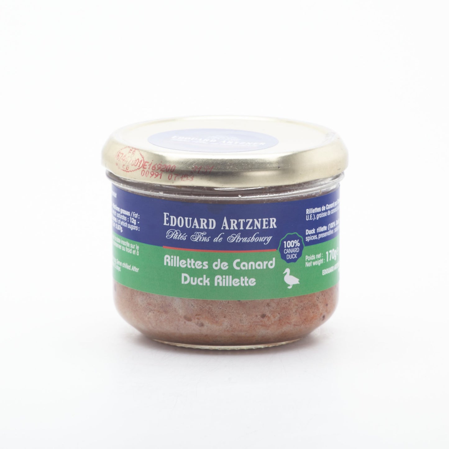 Rilette de canard pure canard 170g.
