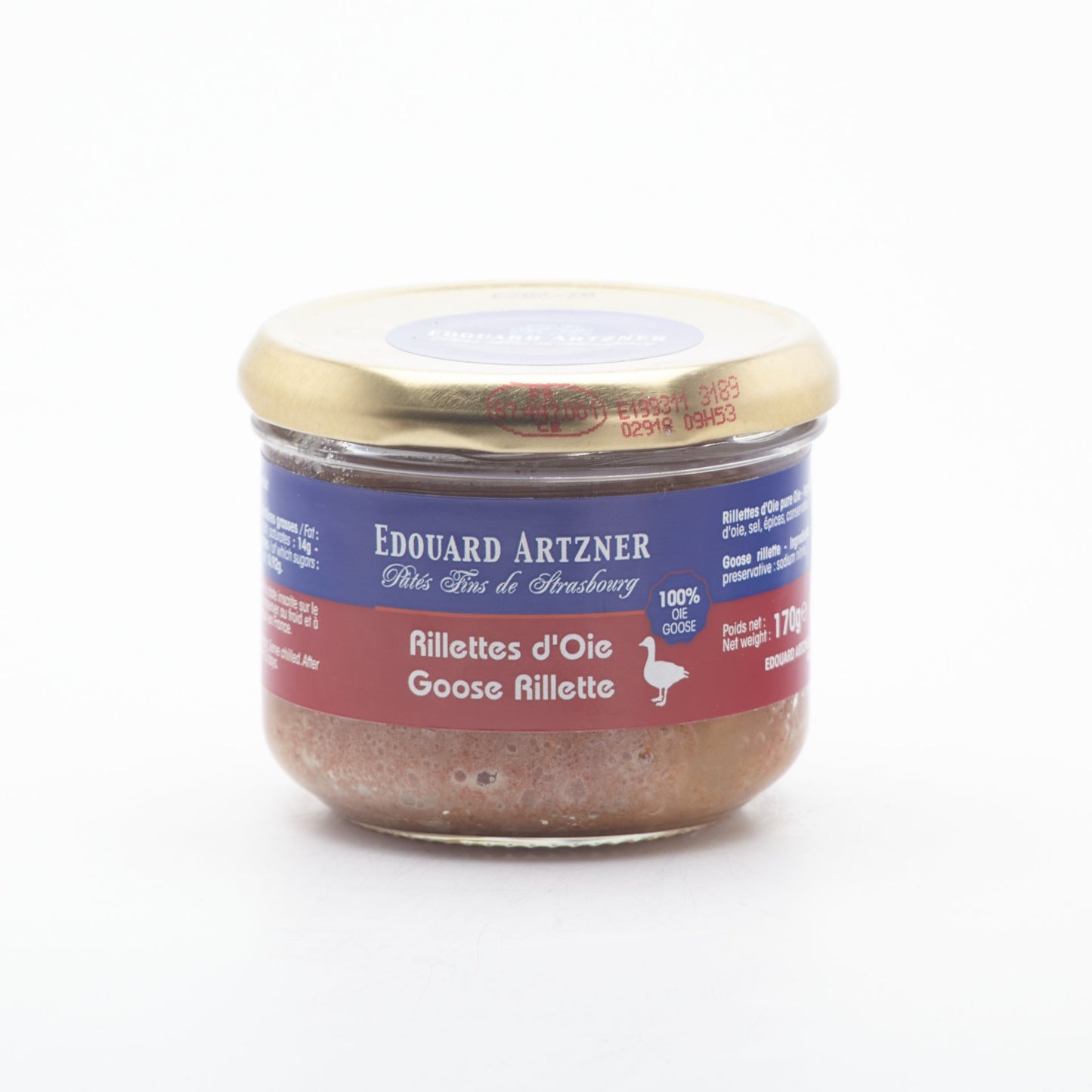 Rilette d´oie pure oie 170g.