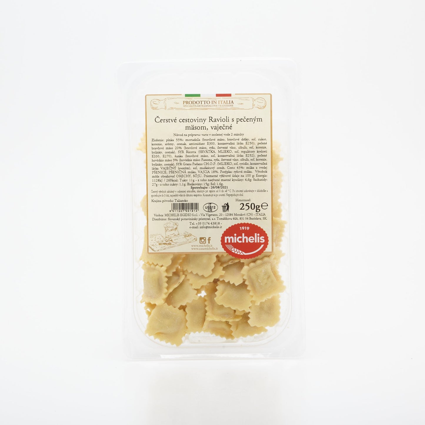 Cestoviny Ravioli s mäsom 250g.