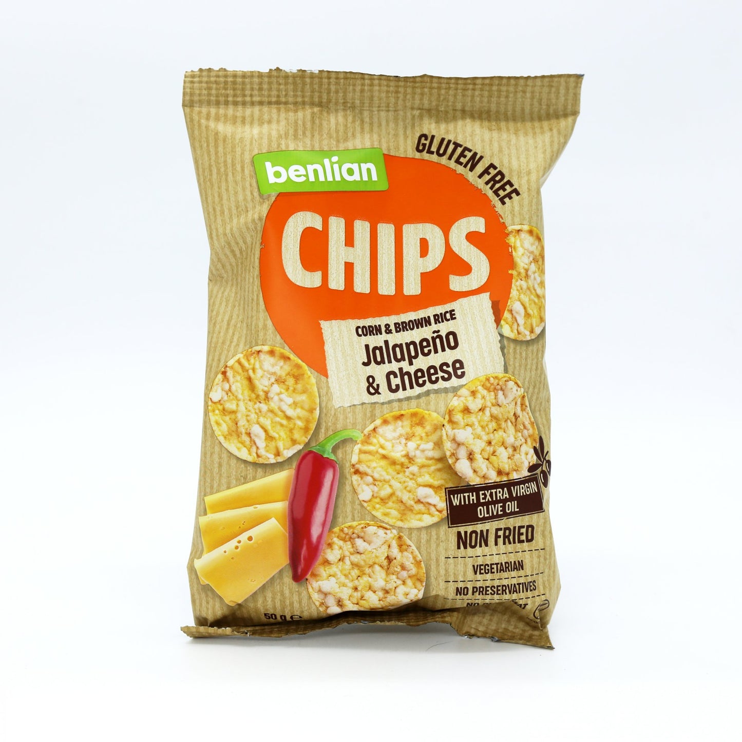 Ryžovo kukurič.chipsy syr jalapeňos 50g.