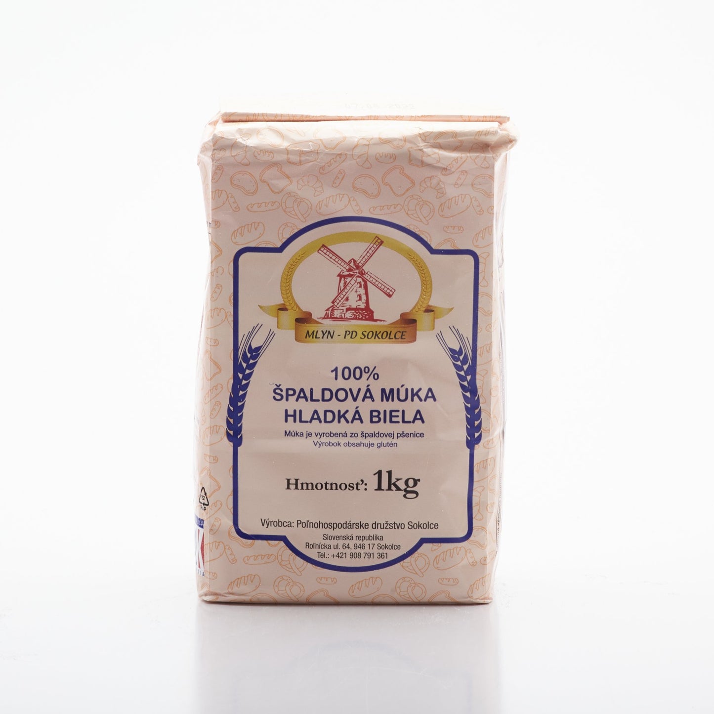 Špaldová múka hladká biela 1kg.