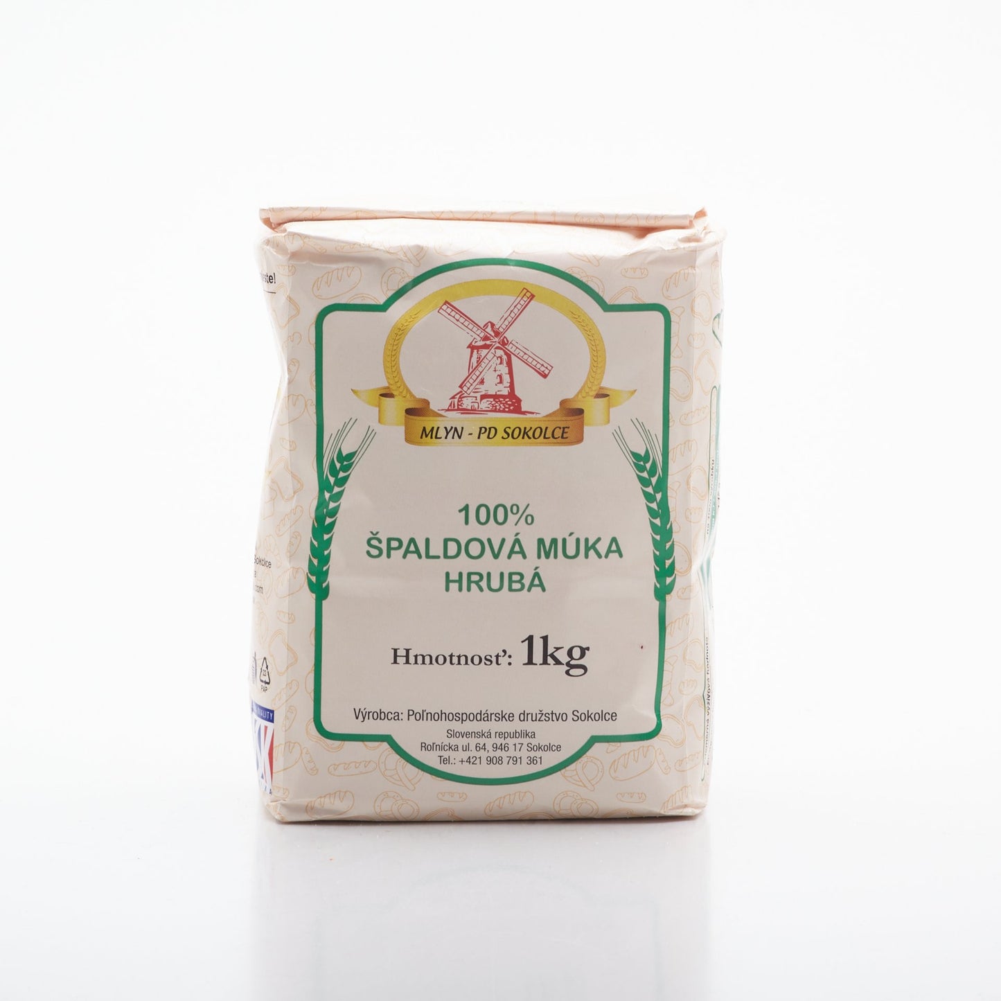 Špaldová múka hrubá 1kg.