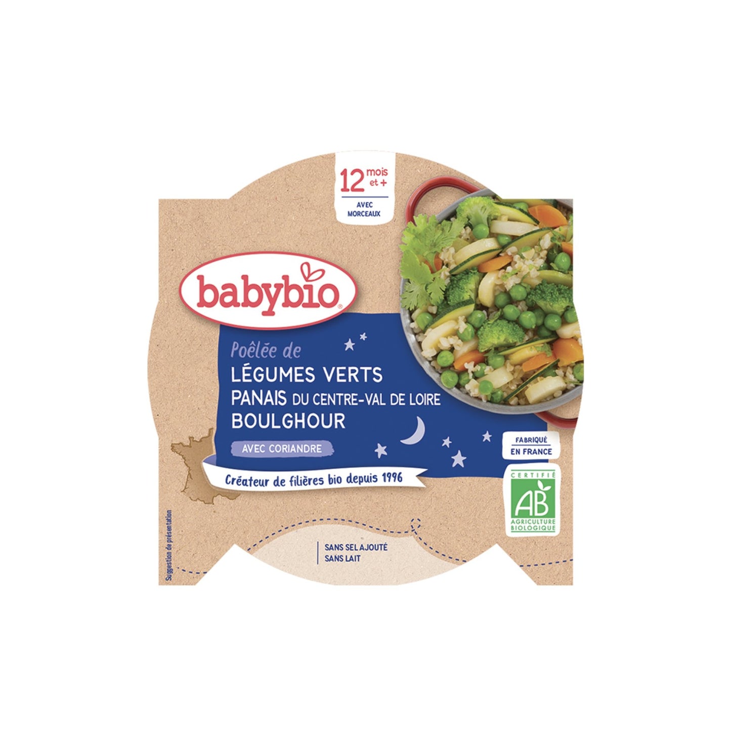 Zelená zelenina,paštrnák, boulghour 230g.