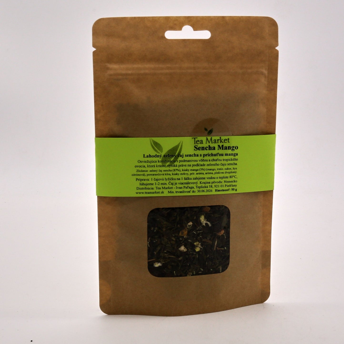 Zelený čaj Sencha Mango 50g.