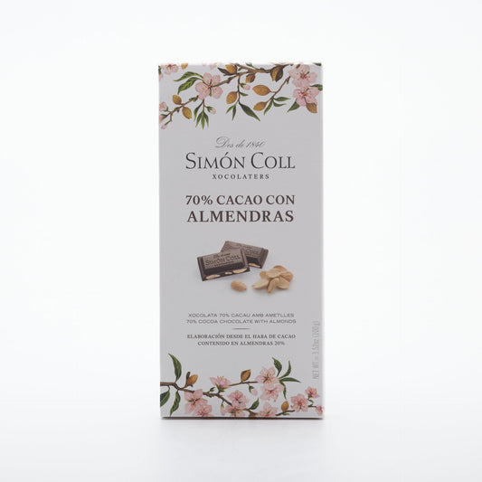 70% čokoláda s mandľami 100g.