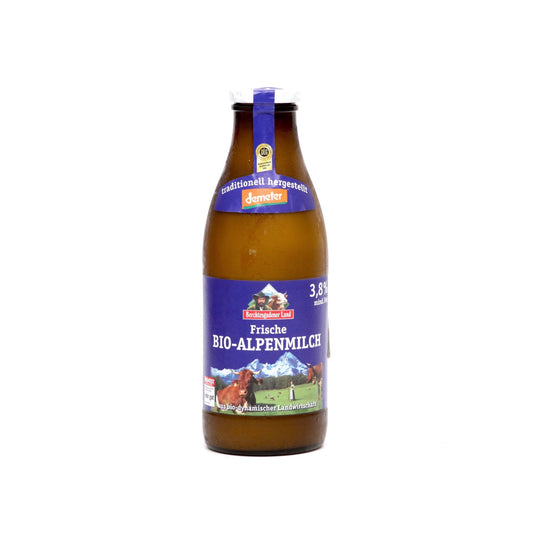 Alpské mlieko Demeter 3,8% fľaša 1l.