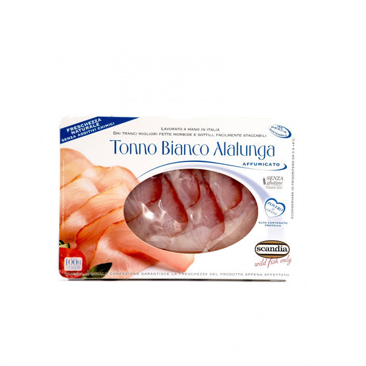 Údený biely tuniak dlhoplutvý 100g.
