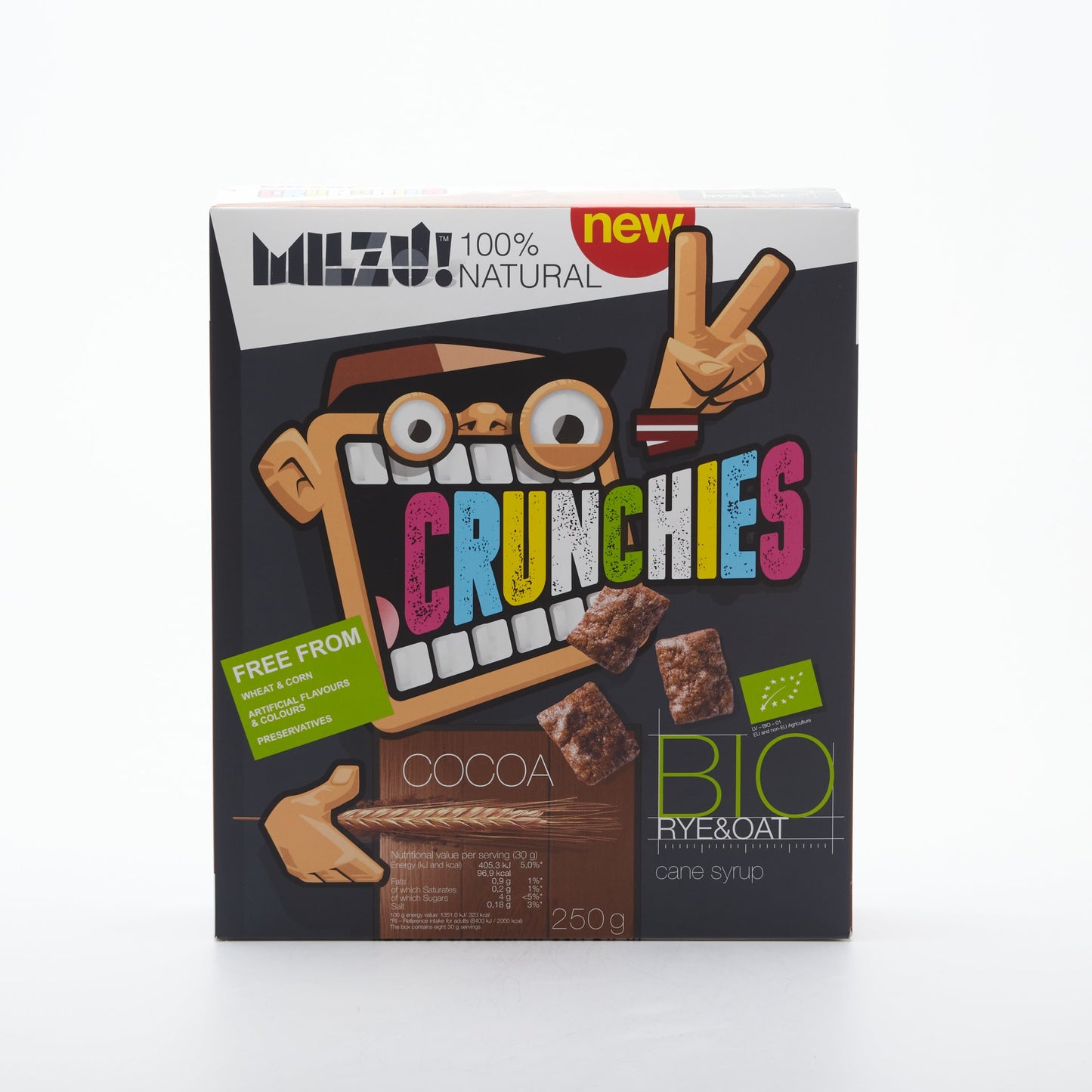 BIO Cereálne obdľžniky s kakaom 250g.