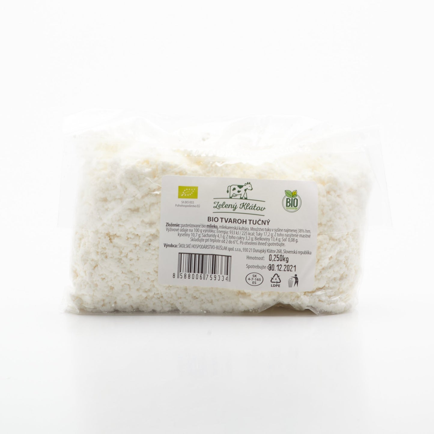 BIO tvaroh plnotučný 250g.