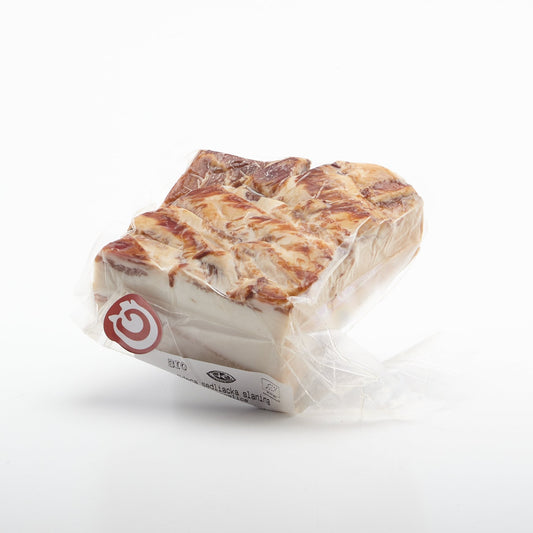 BIO Údená slanina z laloku z mangalice. 100g