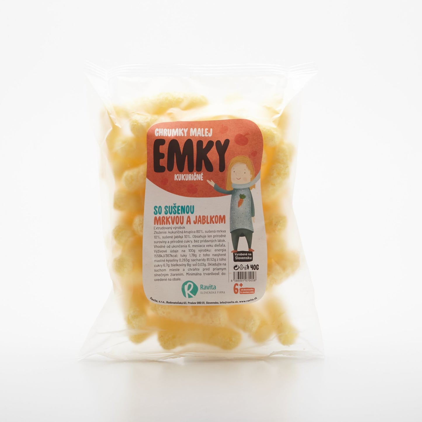 Chrumky kukuričné mrkva s jablkom 40g.