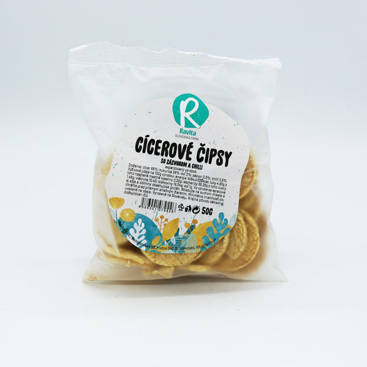 Cícerové čipsy so zázvorom 50g.