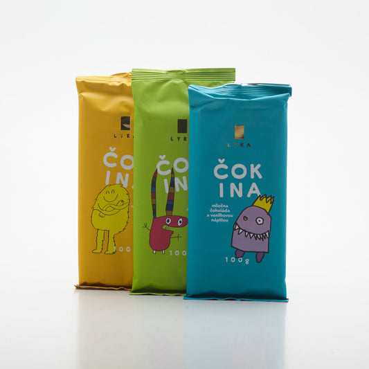 Čokina s vanilkovou náplňou 100g.