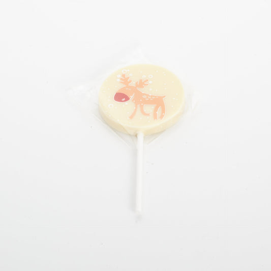 Čokoládová lízanka biela 25g.