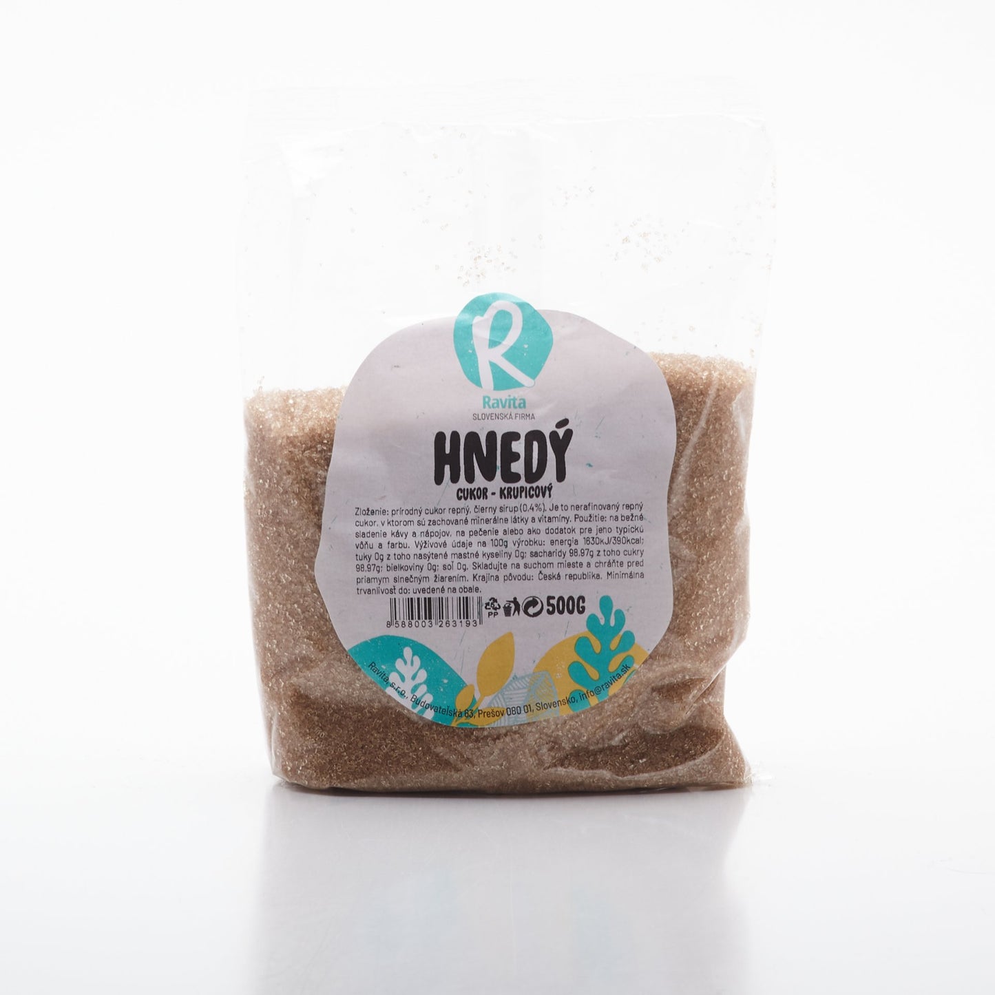 Cukor repný hnedý prírodný 500g.