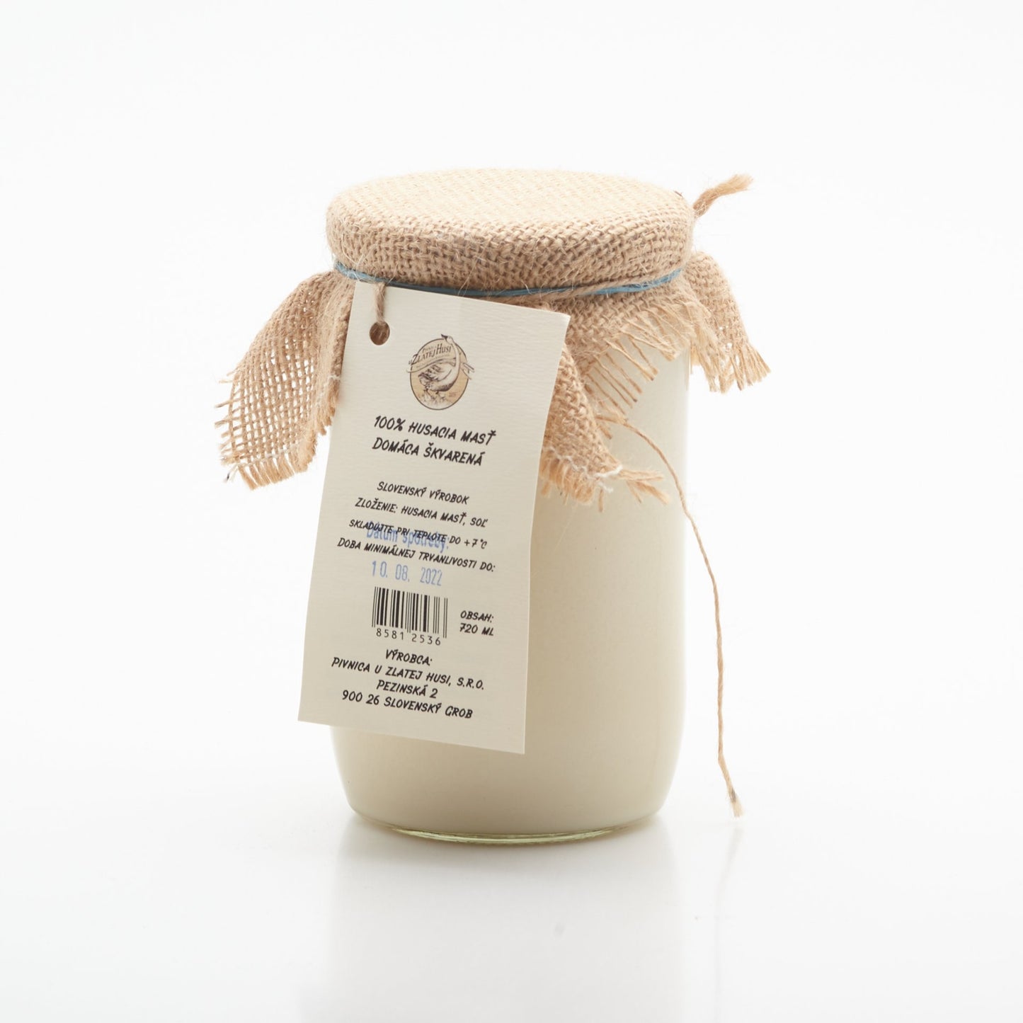 Domáca 100% husacia masť škvarená 720ml.