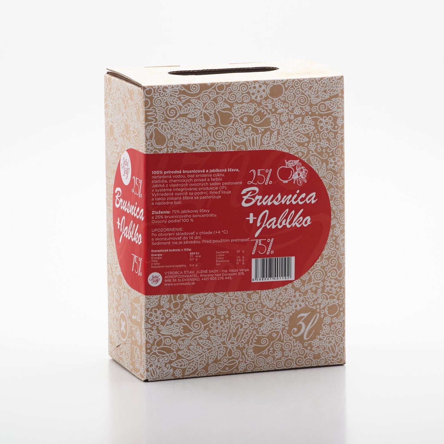 Jablková šťava s brusnicou 3l.