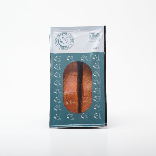 Údený atlantický losos filet s kožou. 100g