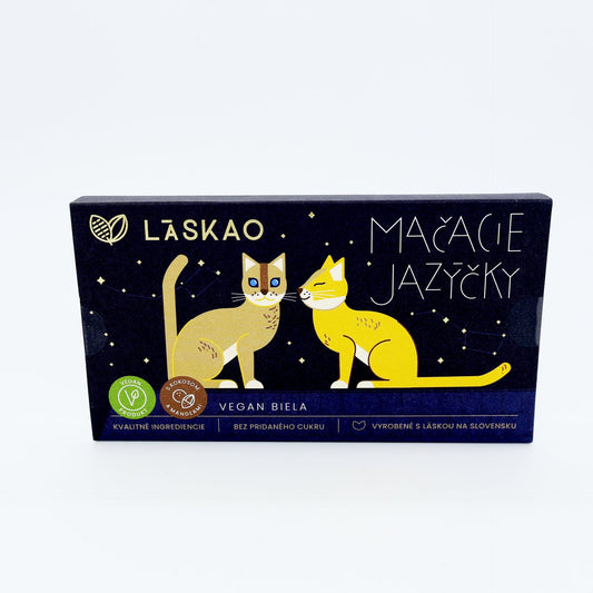 Mačacie jazýčky z bielej č.s kokosom 80g.