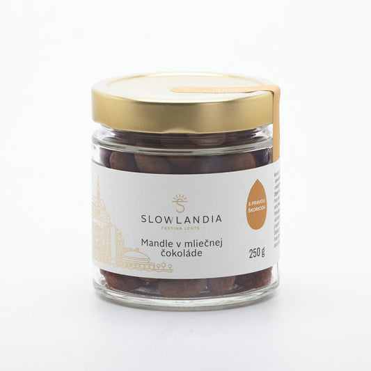 Mandle v mliečnej čokoláde 250g.