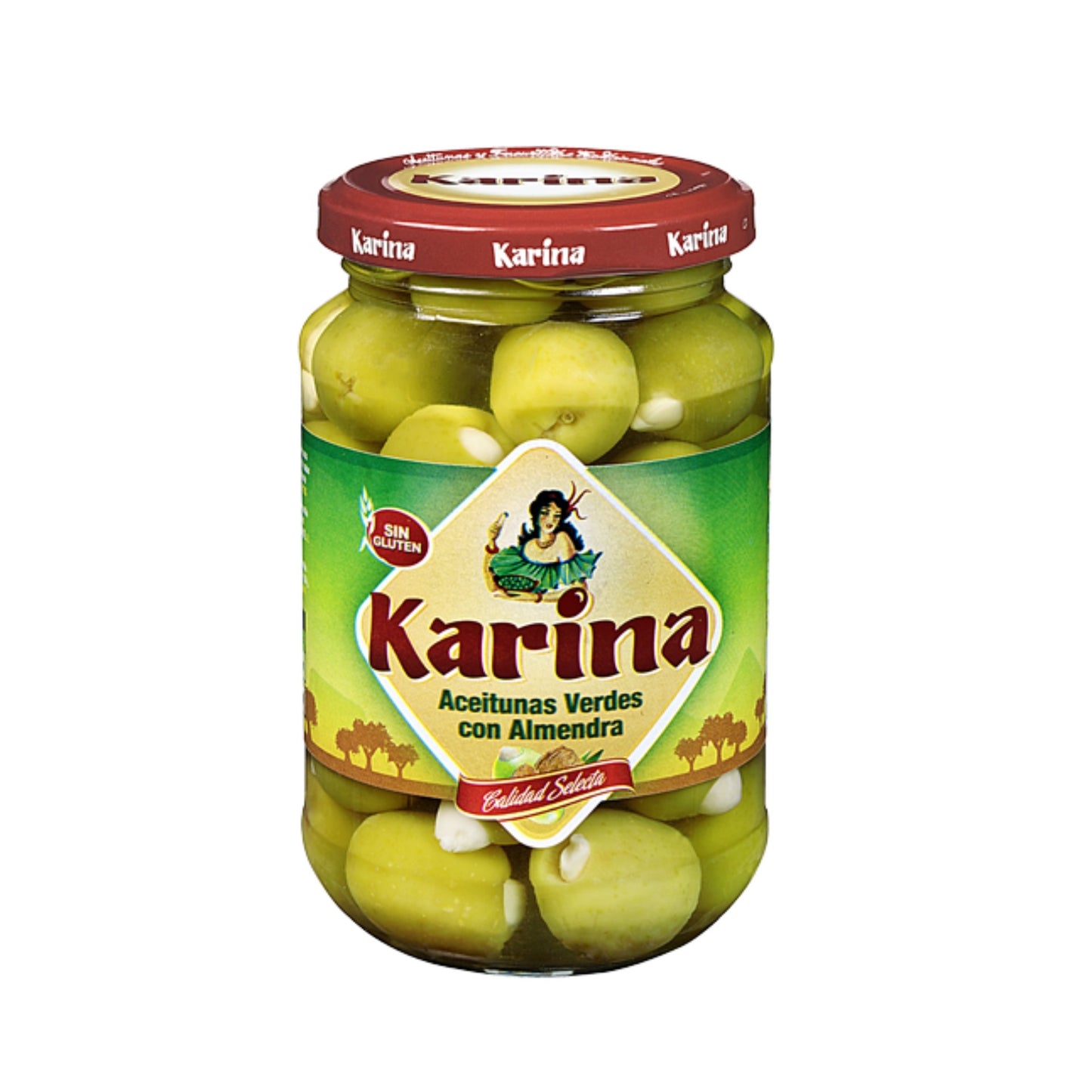 Olivy zelené plnené mandľou 350g.