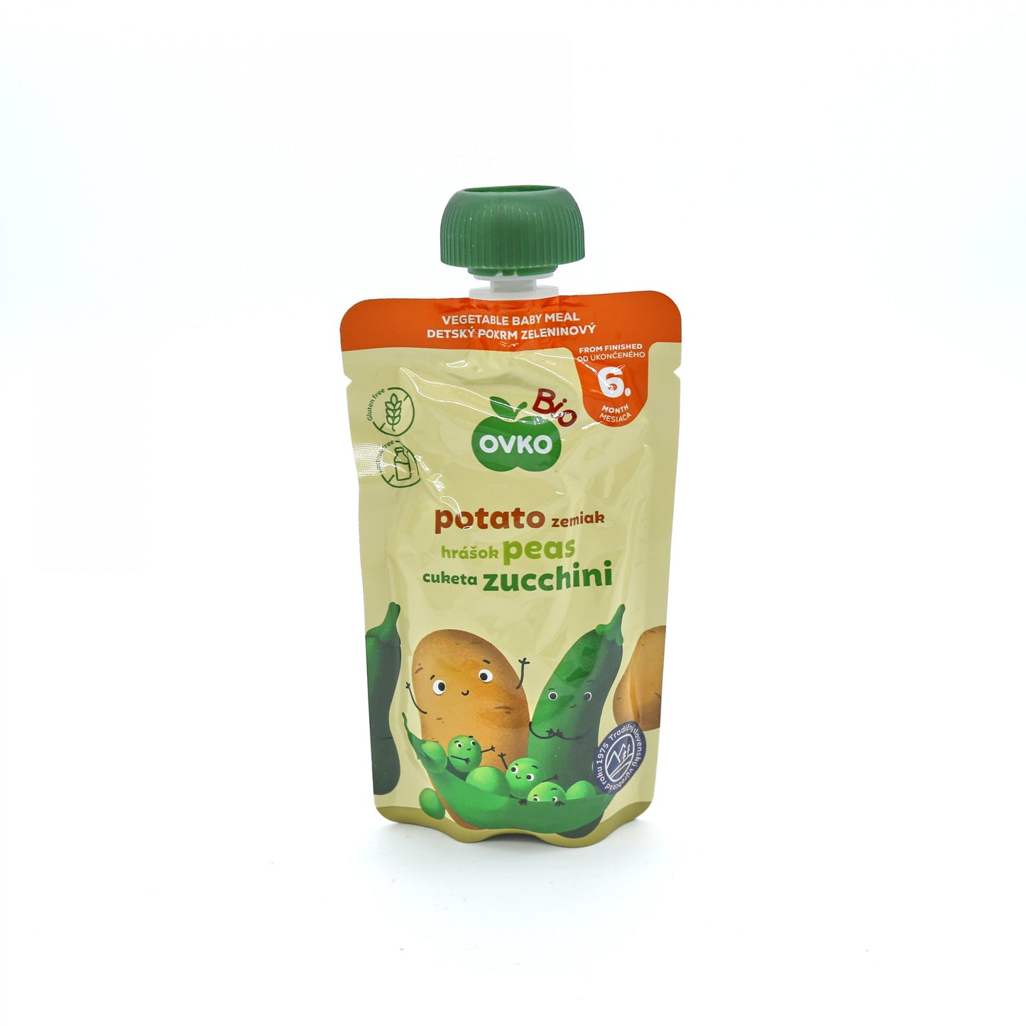 OVKO BIO pyré zemiak hrášok cuketa 90g.