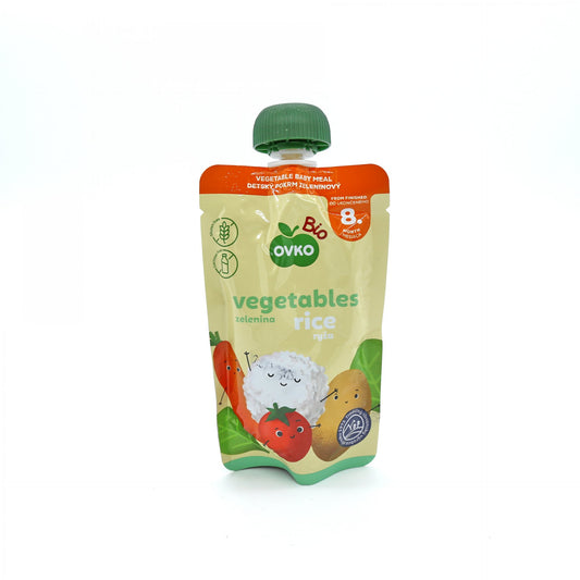 OVKO BIO Zelenina a ryža 90g.