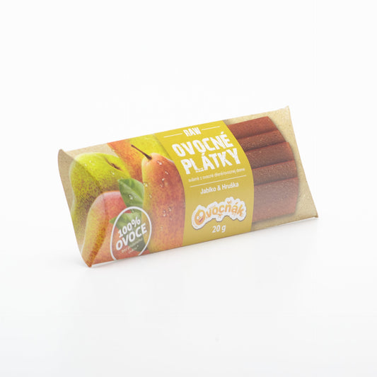 Ovocňák plátky 100% jablko hruška 20g.