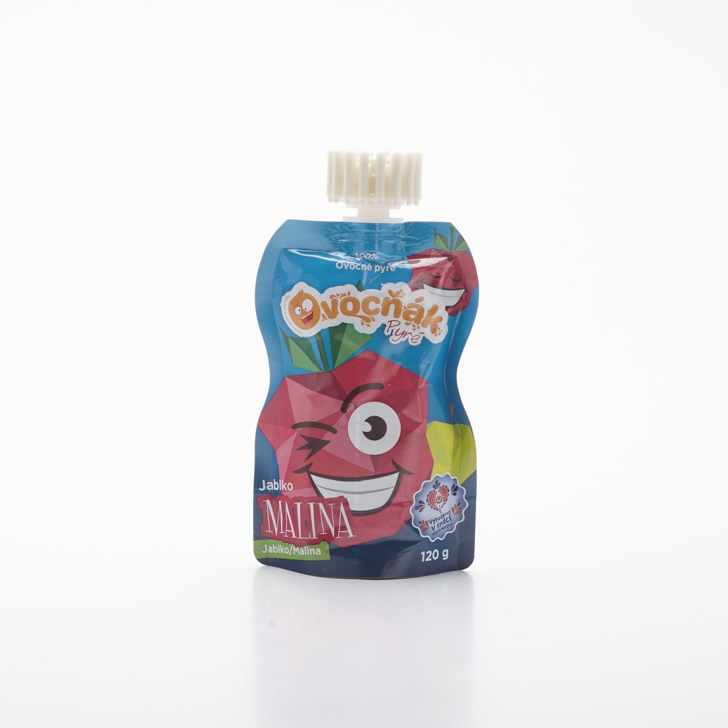 Ovocňák pyré jablko malina 120g.