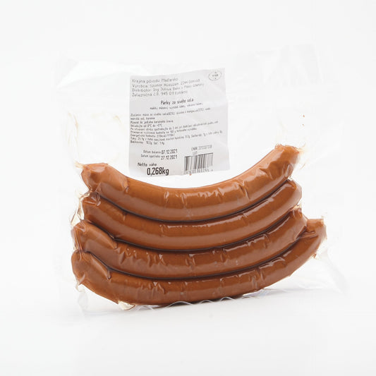 Párky zo sivého vola. 100g